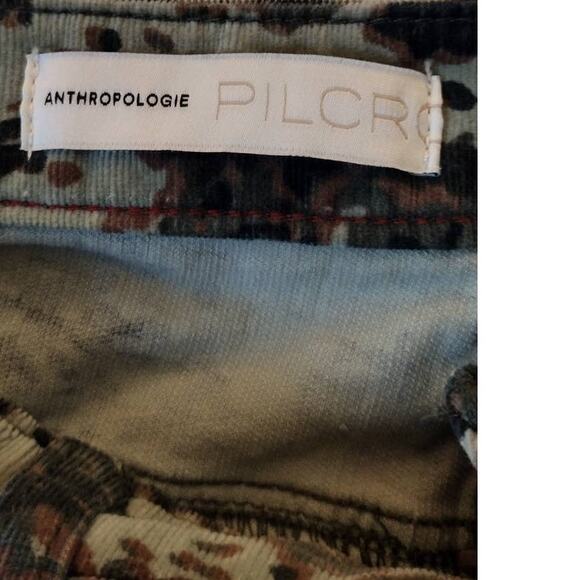 Anthropologie Pilcro High Rise Skinny Button Fly Corduroy Pants Camo Green 26P - Picture 11 of 11